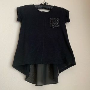 Girl’s Epic Threads Fashionable sequins pocket peplum T-Shirt Size S